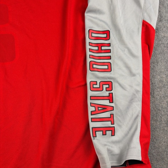 Nike Dri Fit Ohio State Buckeyes Elite Long Sleeve Shirt Men XL Red Gray Stretch - Picture 5 of 9